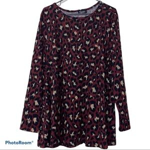Spin USA 3X animal print long sleeve knit sweater